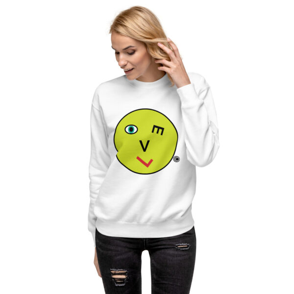 Love Smiley Face Unisex Premium Sweatshirt - Image 2