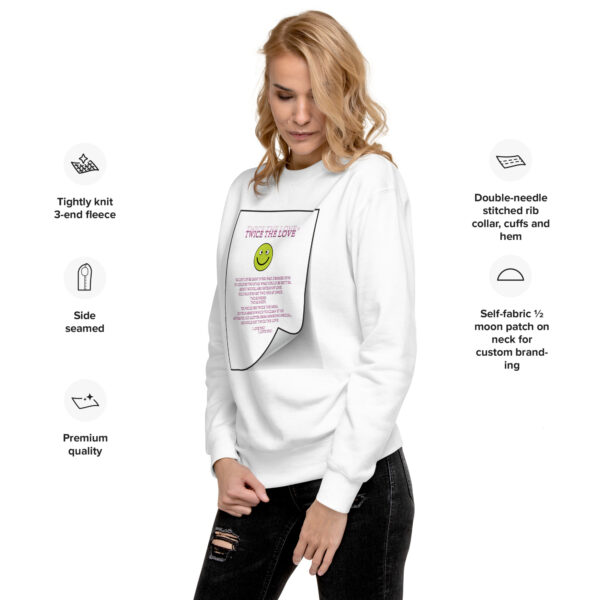 Twice the Love Unisex Premium Sweatshirt - Image 5