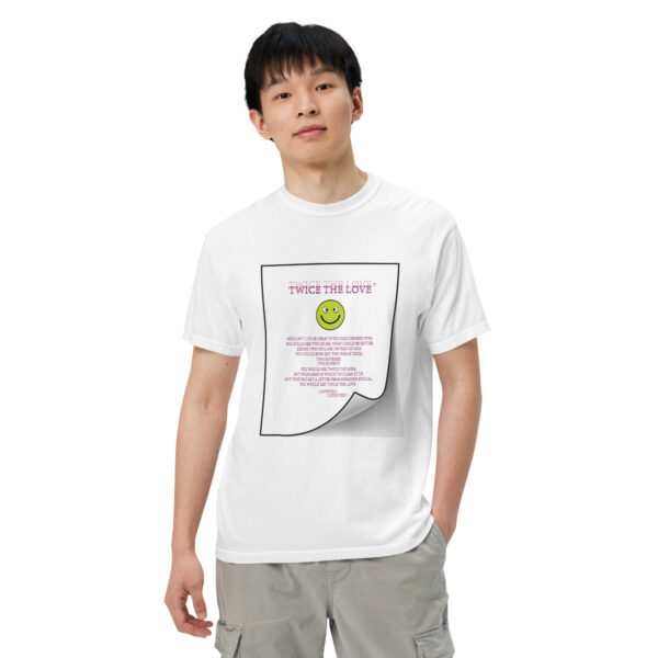 Twice the Love Unisex garment-dyed heavyweight t-shirt - Image 2