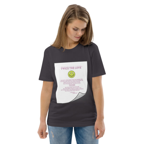 Twice the Love Unisex organic cotton t-shirt - Image 40