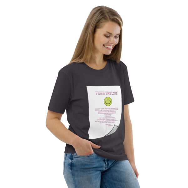 Twice the Love Unisex organic cotton t-shirt - Image 44