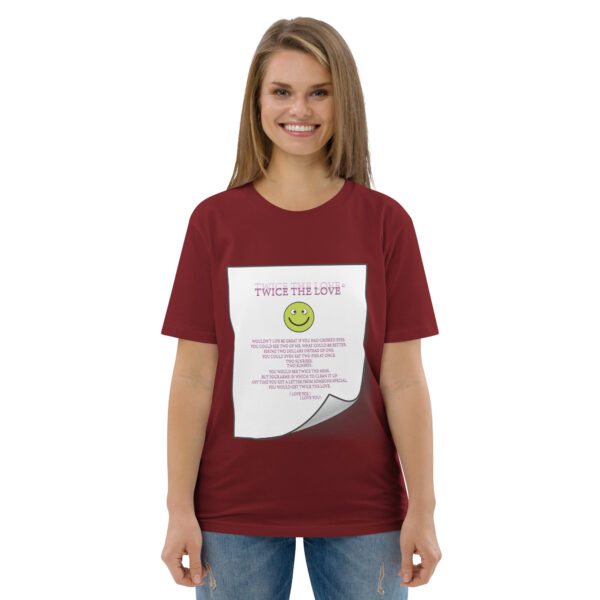 Twice the Love Unisex organic cotton t-shirt - Image 31