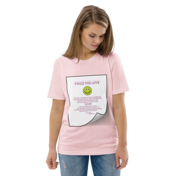 Twice the Love Unisex organic cotton t-shirt - Image 104