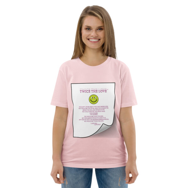Twice the Love Unisex organic cotton t-shirt - Image 103