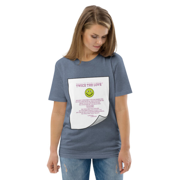 Twice the Love Unisex organic cotton t-shirt - Image 72