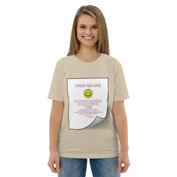 Twice the Love Unisex organic cotton t-shirt - Image 87
