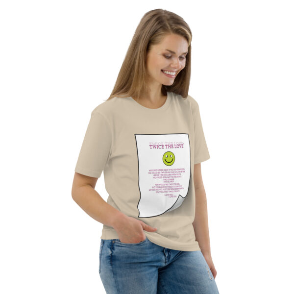 Twice the Love Unisex organic cotton t-shirt - Image 92