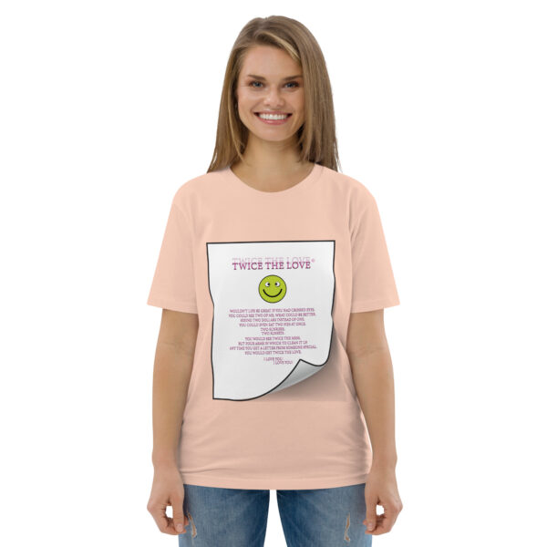Twice the Love Unisex organic cotton t-shirt - Image 95