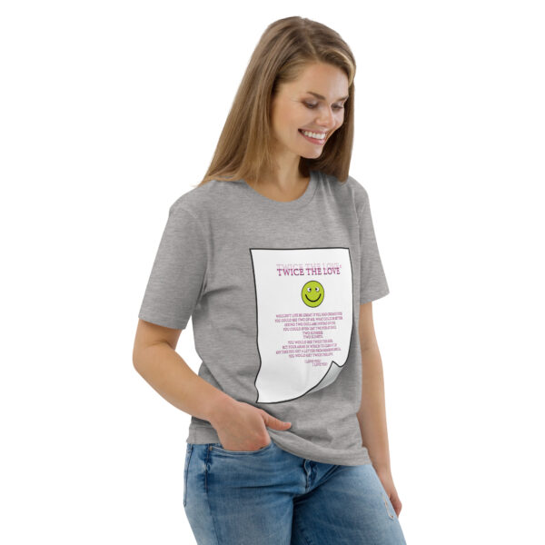 Twice the Love Unisex organic cotton t-shirt - Image 84