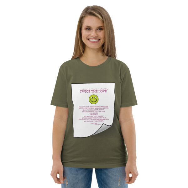Twice the Love Unisex organic cotton t-shirt - Image 63