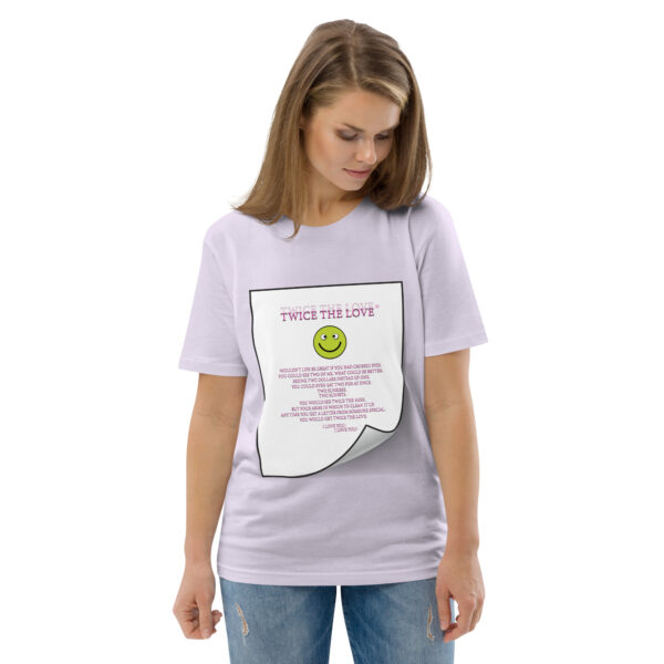 Twice the Love Unisex organic cotton t-shirt - Image 112