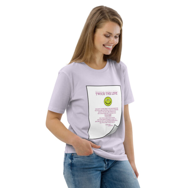 Twice the Love Unisex organic cotton t-shirt - Image 116