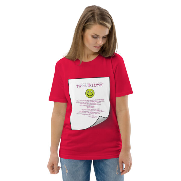 Twice the Love Unisex organic cotton t-shirt - Image 48