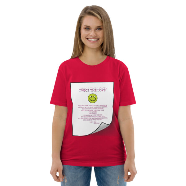 Twice the Love Unisex organic cotton t-shirt - Image 47