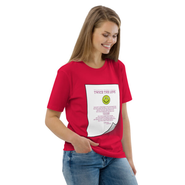 Twice the Love Unisex organic cotton t-shirt - Image 52