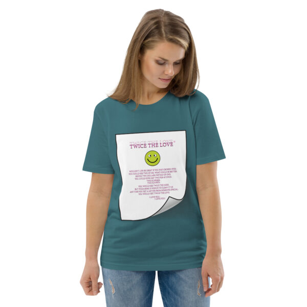 Twice the Love Unisex organic cotton t-shirt - Image 56
