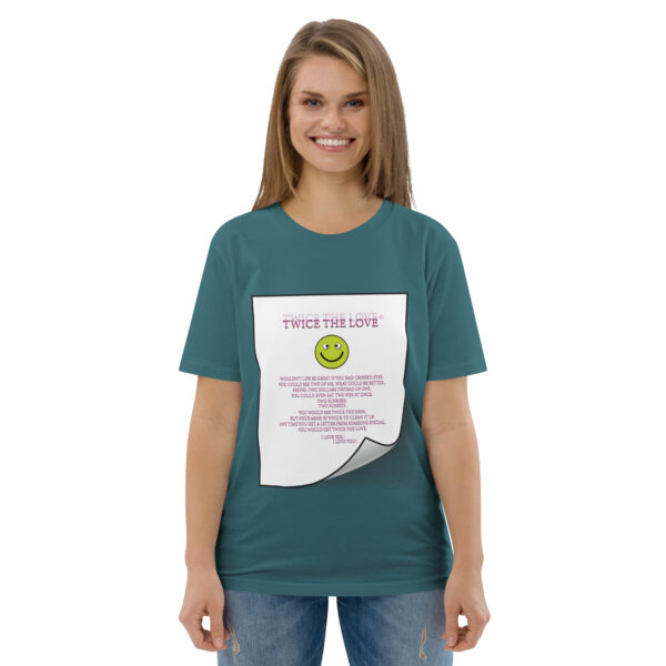 Twice the Love Unisex organic cotton t-shirt - Image 55