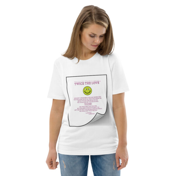 Twice the Love Unisex organic cotton t-shirt - Image 120