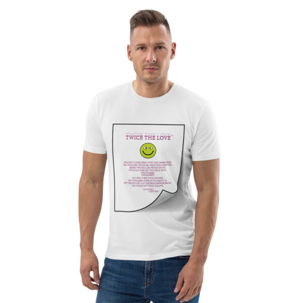 Twice the Love Unisex organic cotton t-shirt - Image 3