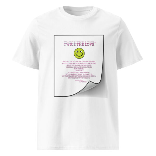 Twice the Love Unisex organic cotton t-shirt - Image 6