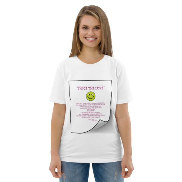 Twice the Love Unisex organic cotton t-shirt - Image 119