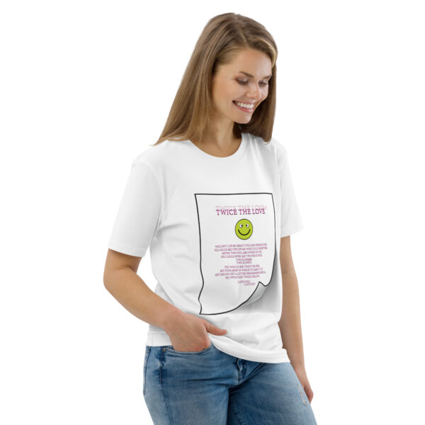 Twice the Love Unisex organic cotton t-shirt - Image 124