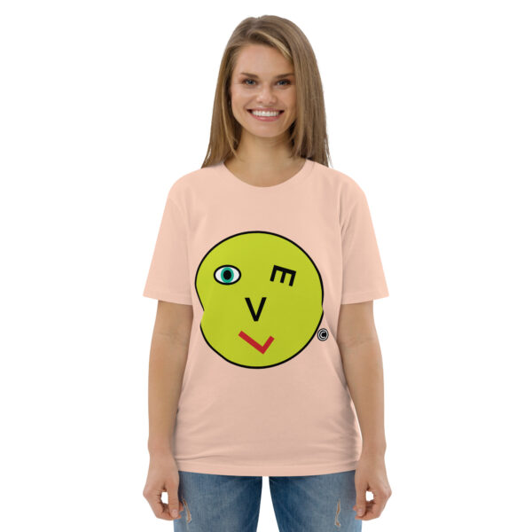 Love Smiley Face Unisex organic cotton t-shirt - Image 95