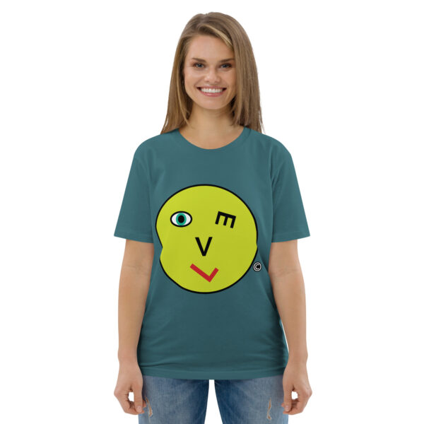 Love Smiley Face Unisex organic cotton t-shirt - Image 55
