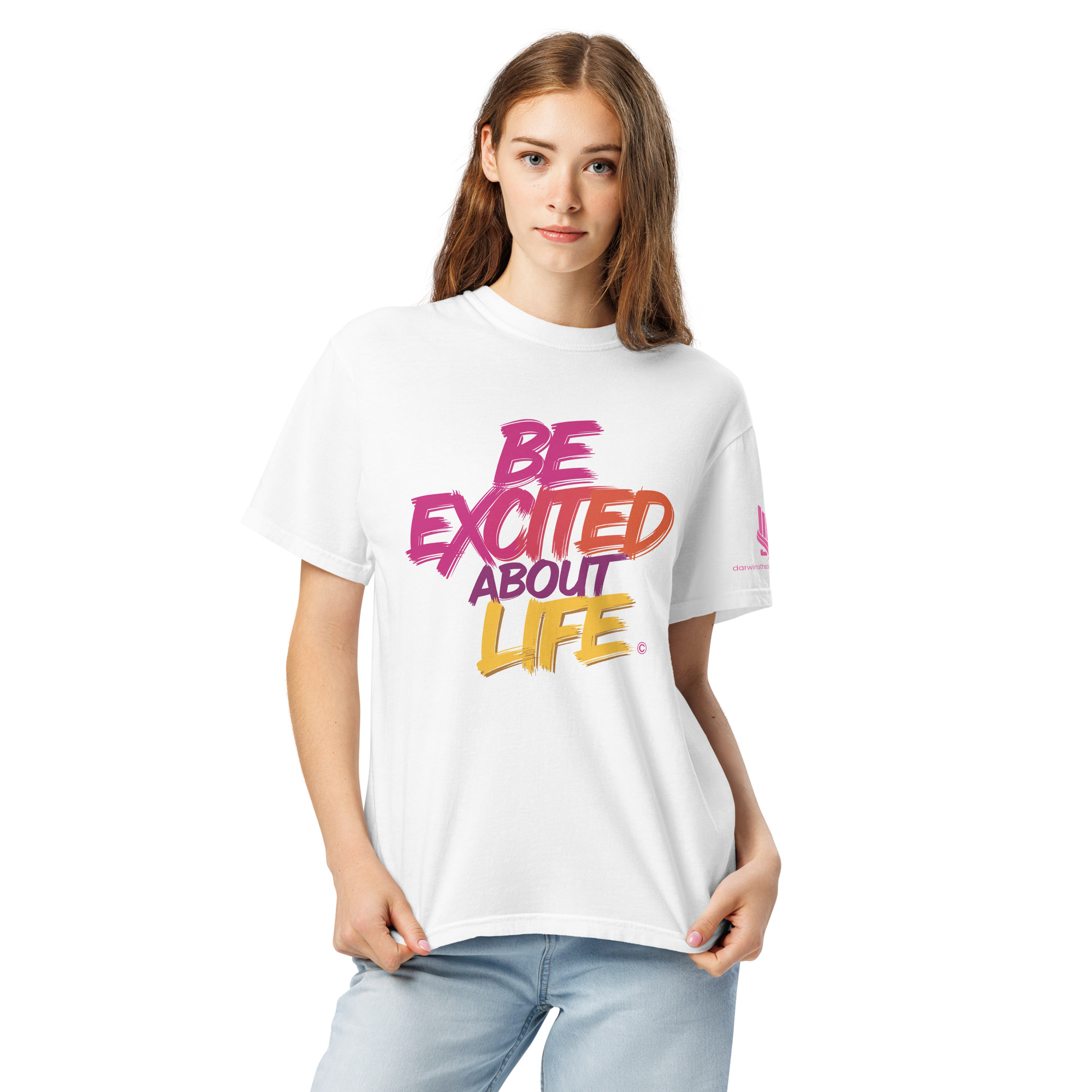 EXCITED ABOUT LIFE • Unisex Vintage Washed Tee - Image 24