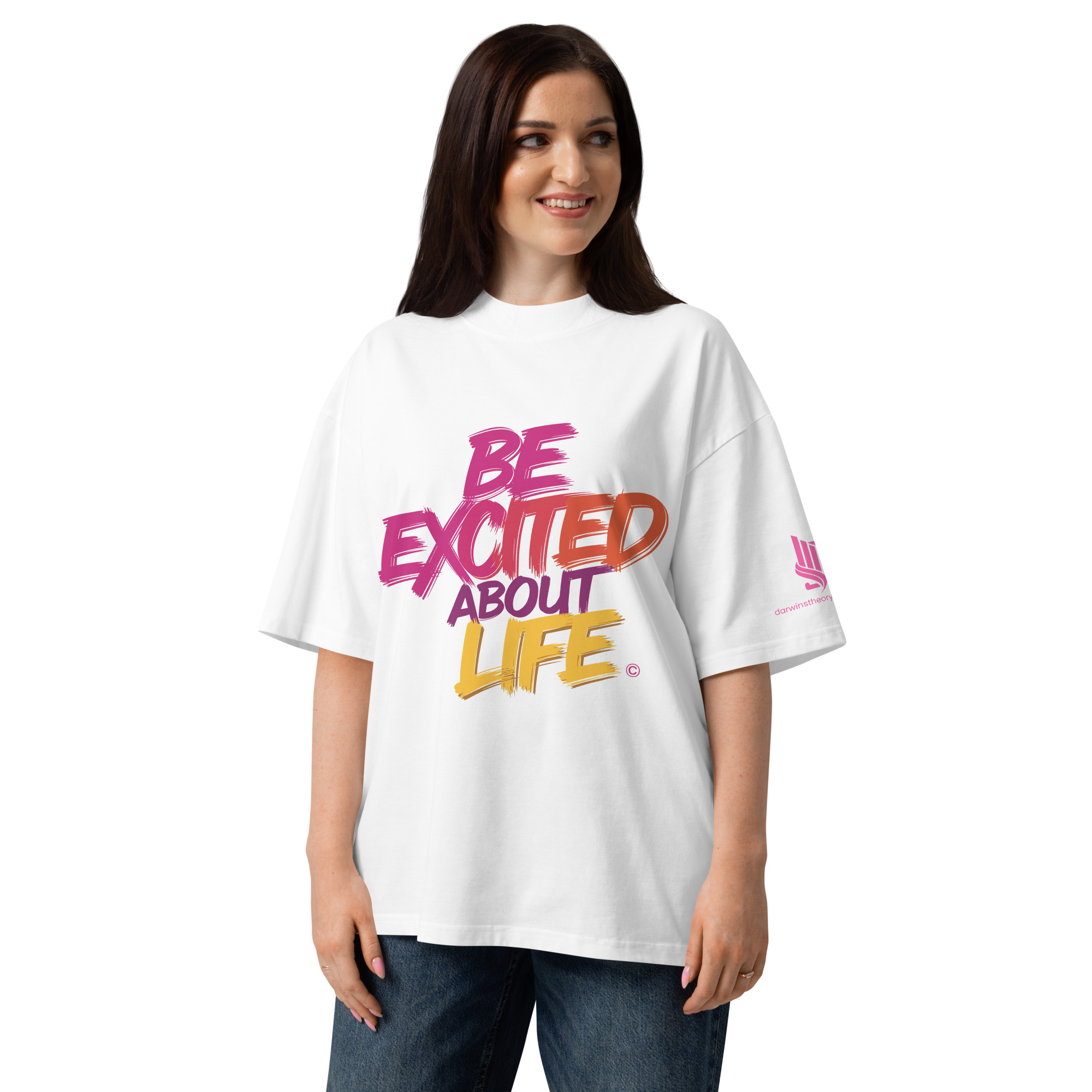EXCITED ABOUT LIFE • Unisex Organic Oversized Stanley/Stella t-shirt - Image 5