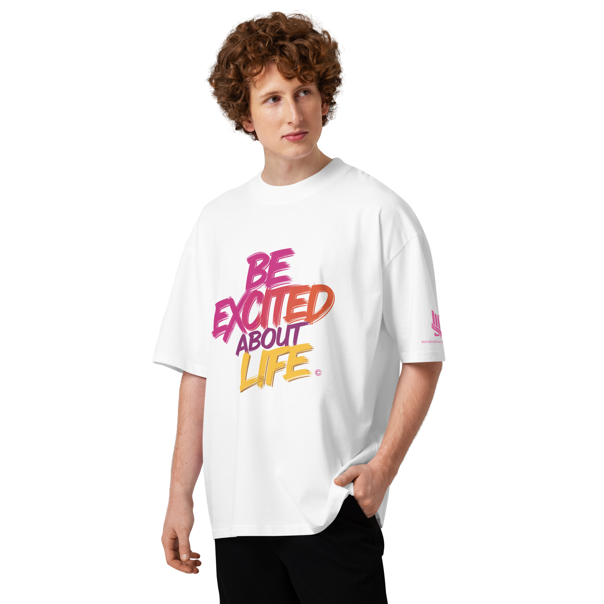 EXCITED ABOUT LIFE • Unisex Organic Oversized Stanley/Stella t-shirt - Image 8