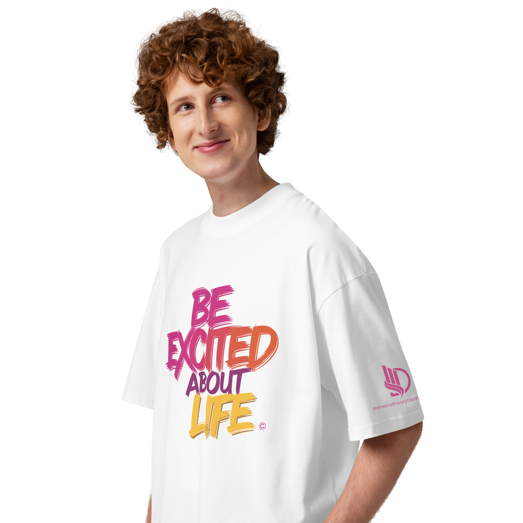 EXCITED ABOUT LIFE • Unisex Organic Oversized Stanley/Stella t-shirt - Image 7